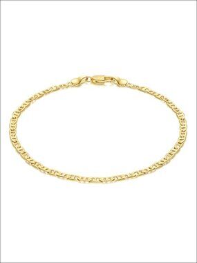 14K Gold Plated Mariner Chain Anklet 9-11" Waterproof Lobster Clasp